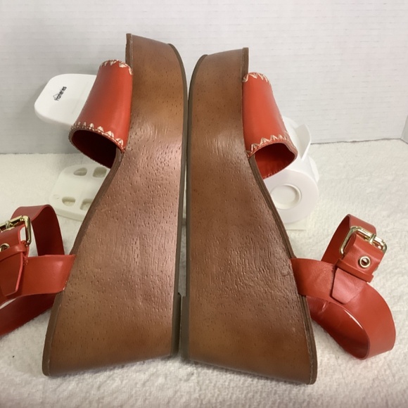 EUC Tommy Hilfiger Walslei Orange Platform Sandals - Picture 6 of 12
